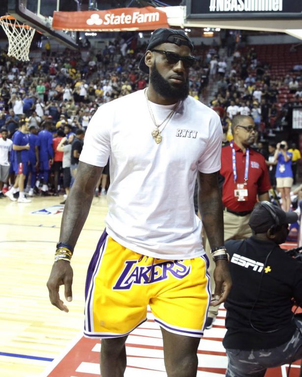 Lakers' LeBron James arrives at Thomas 